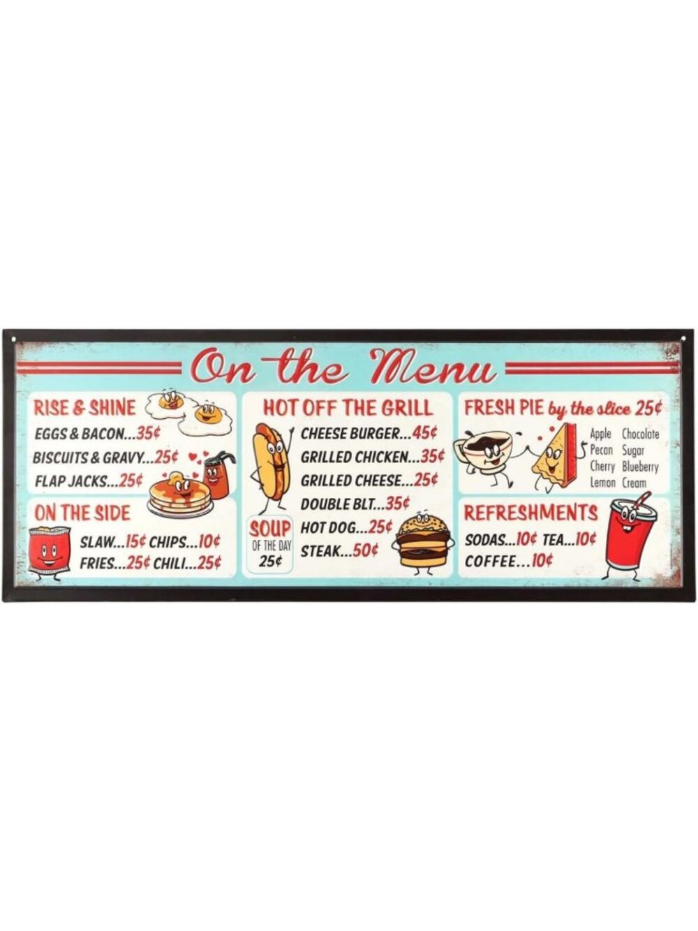 Vintage-Inspired Embossed Metal Sign for Kitchen Decor & Restaurant Wall Art